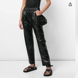 Anine Bing Black Colton Vegan Leather Joggers